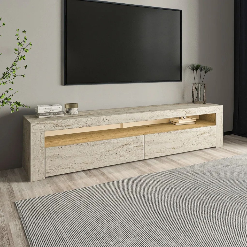 TV-állvány, travertin, 150 cm
