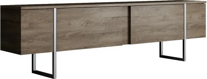 Luxe Walnut and Silver TV-asztal