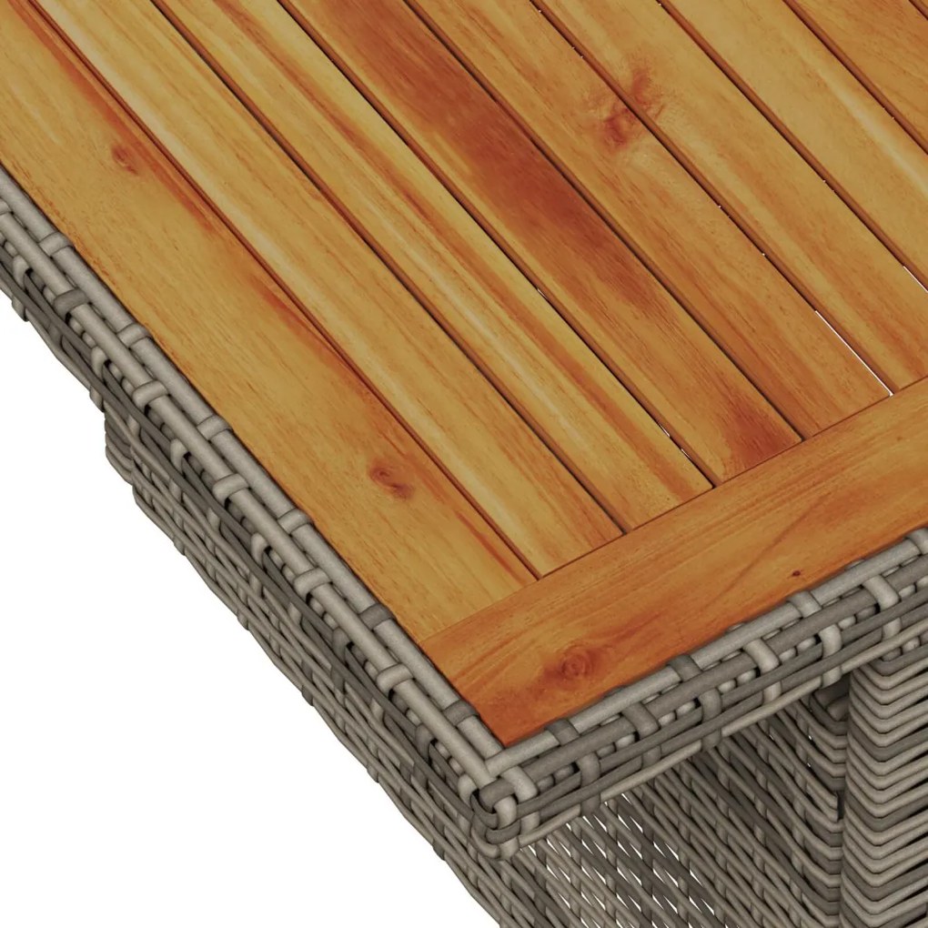 9 Darabos Kerti Étkező Szett Párnákkal Szürke Poly Rattan Akác