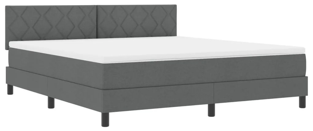 Boxspring ágy matraccal Sötét szürke 180x200 cm Szövet