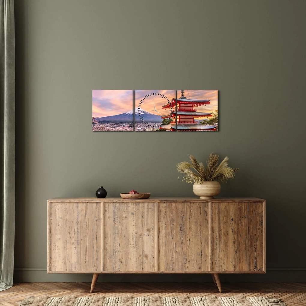 Kép - Fuji, Japán (órával) (90x30 cm)