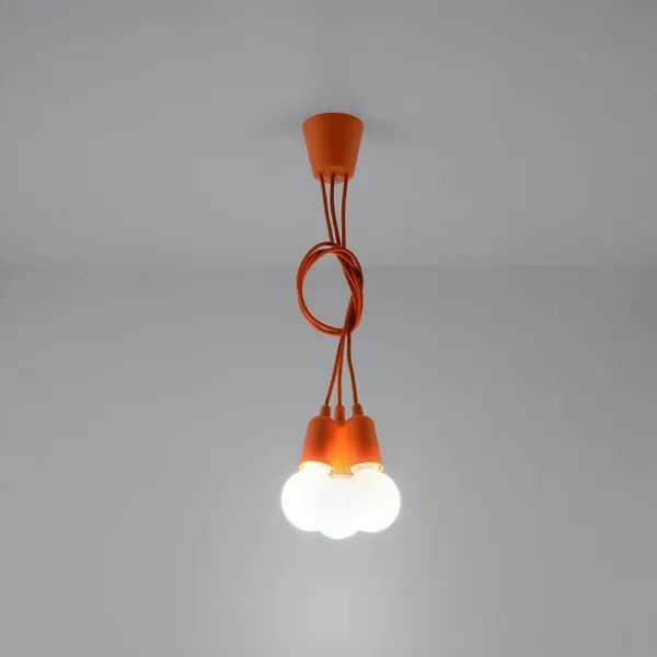 Csillár zsinóron DIEGO 3xE27/60W/230V narancssárga