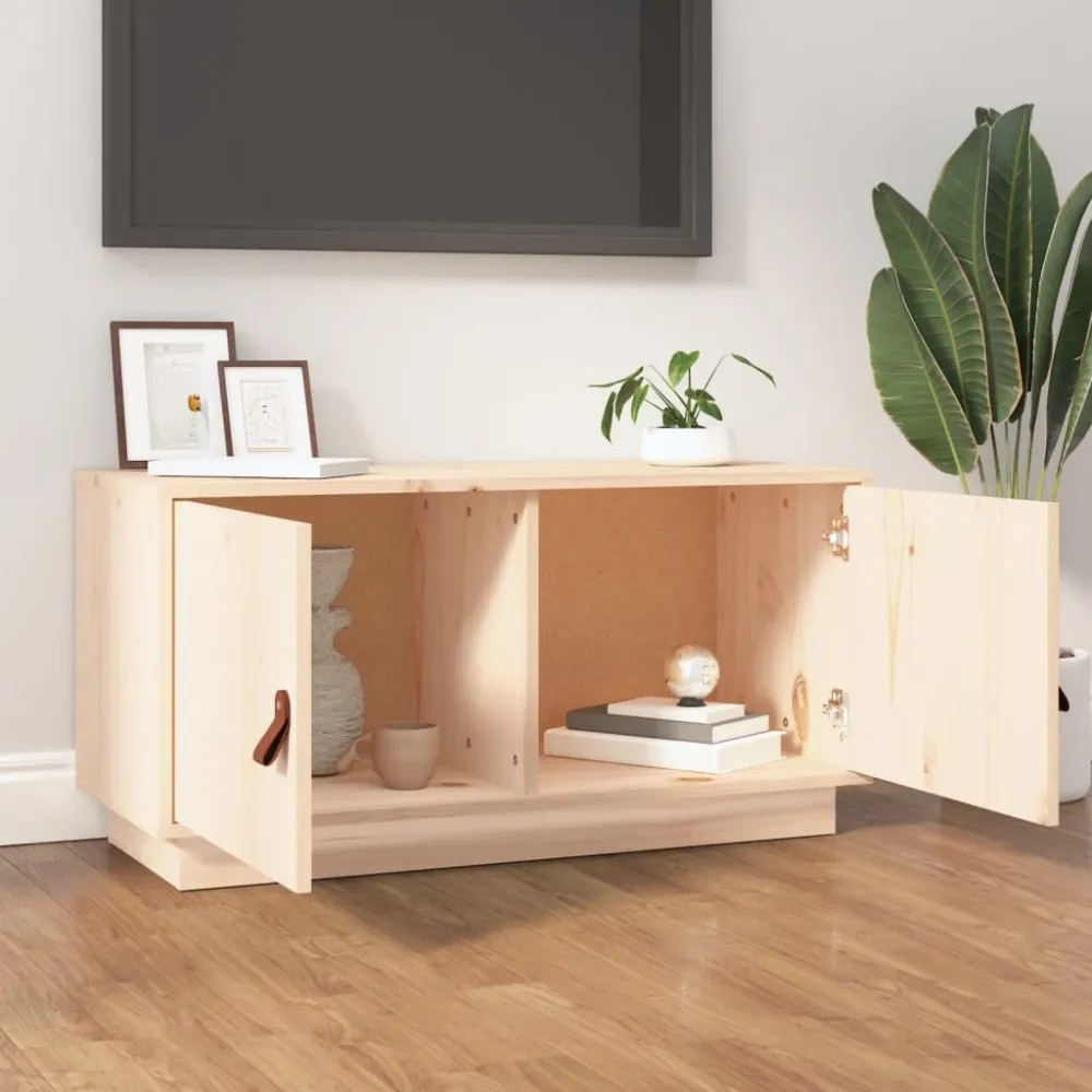 tömör fenyőfa TV-szekrény 80x34x40 cm