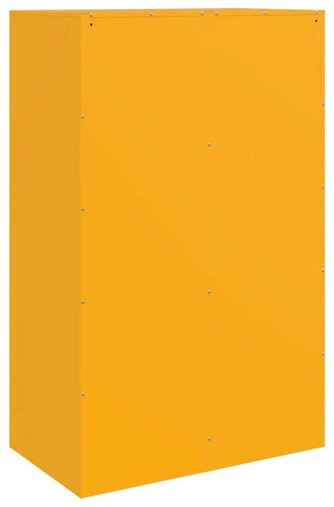 vidaXL mustársárga acél tálalószekrény 67 x 39 x 107 cm