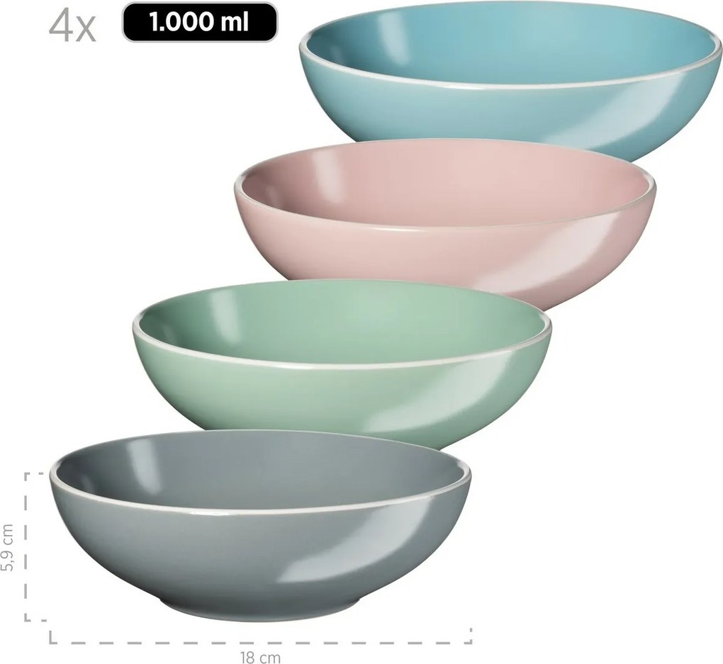 Mäser 16 darabos ELISSA II étkészlet – színek keveréke, matt