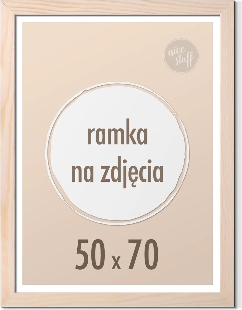 Keret 50x70 B2 Képkeret 50x70 keret fa fenyő nyers barna