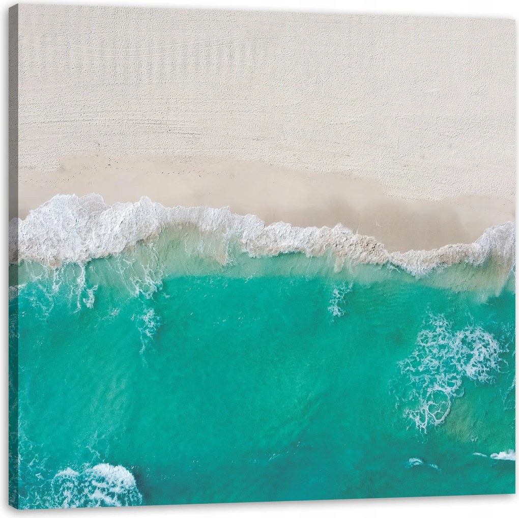 Vászonkép Hullámok Tengerpart Homok Víz 50X50 cm Ideális ajándék