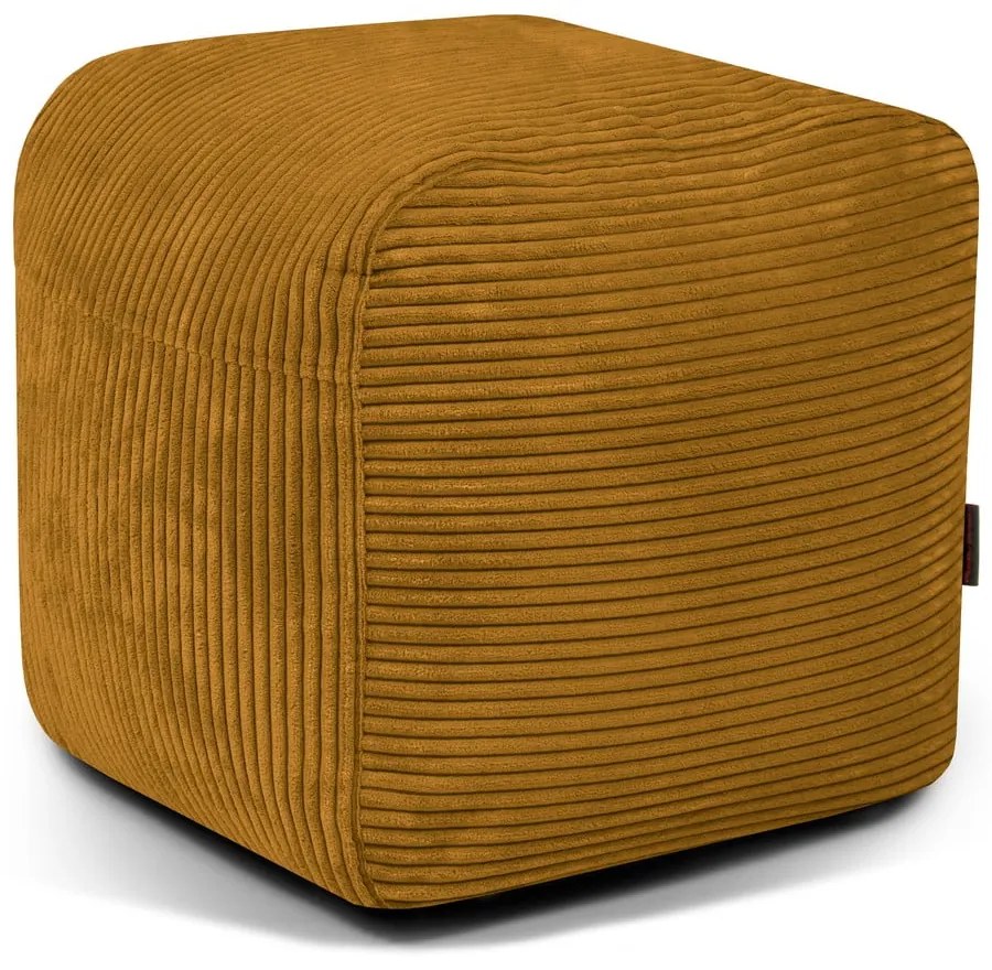 Mustársárga kordbársony babzsákfotel Plus 50 Lounge – SLOWDOWN