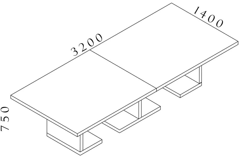 Lineart tárgyalóasztal 320 x 140 cm, sötét szilfa