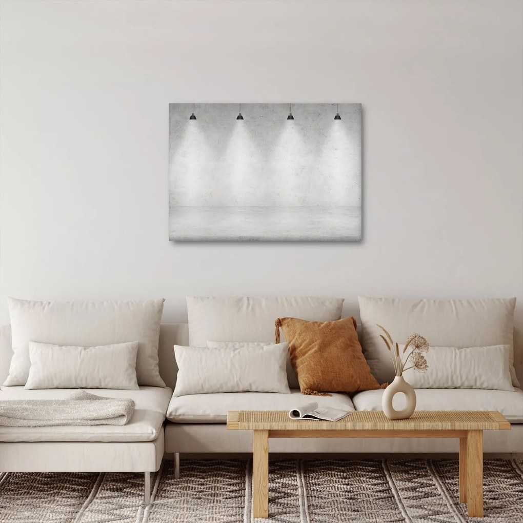 Kép - Betonfal fényekkel (70x50 cm)