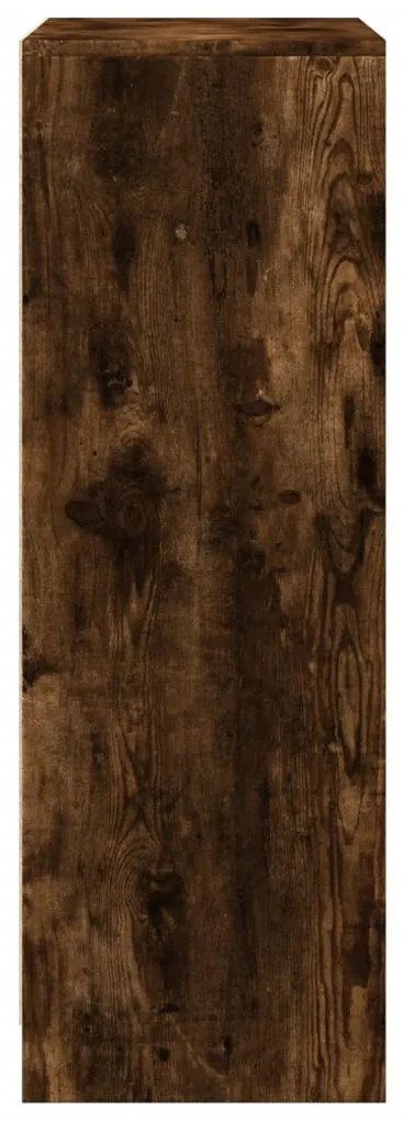 füstös tölgy szerelt fa tálalószekrény LED-del 77 x 34 x 100 cm