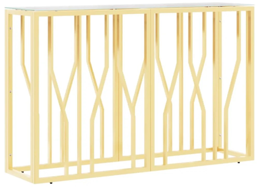 üveg és rozsdamentes acél tálalóasztal 110x30x70 cm