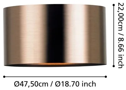 Eglo 390114 - Mennyezeti lámpa SAGANTO 1xE27/25W/230V réz