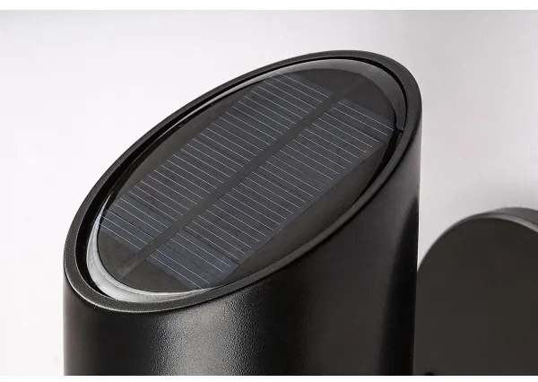 Rabalux 77030 - LUTTO LED 1W 3,7V IP44 fekete napelemes fali lámpa