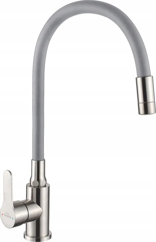 Invena Konyhai Csaptelep Xanti Inox, Inox/szürke