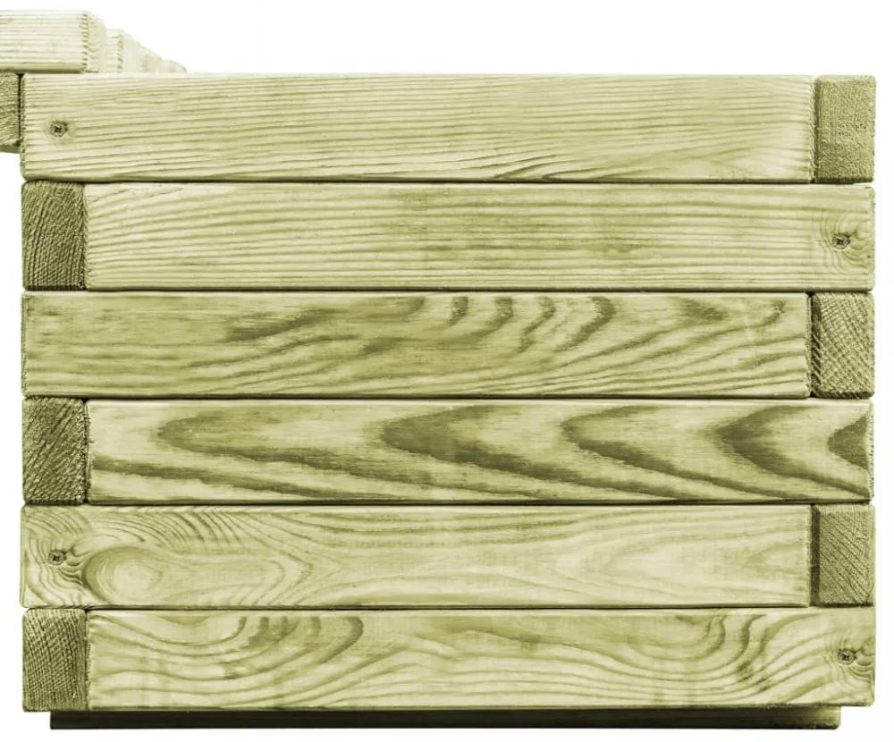 impregnált fenyőfa kerti virágtartó pad