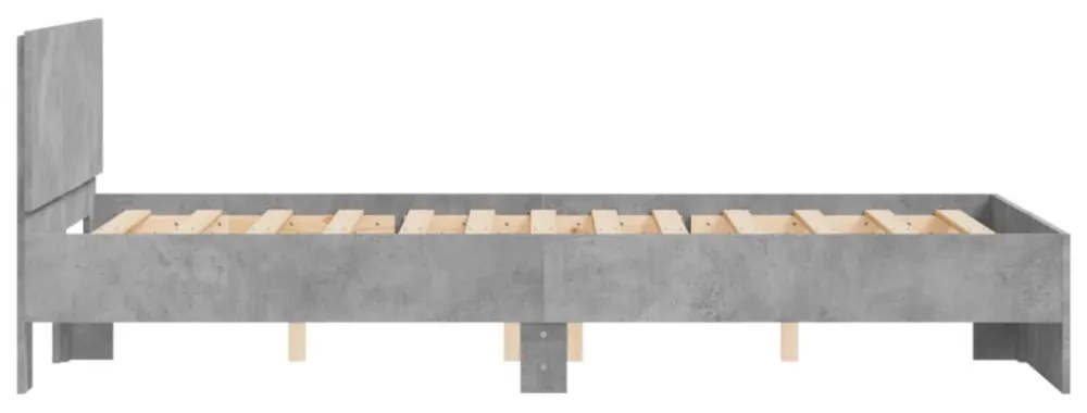 betonszürke ágykeret fejtámlával 120 x 200 cm