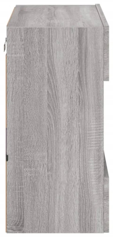 szürke sonoma színű fali TV-szekrény LED-ekkel 58,5x30x60,5 cm