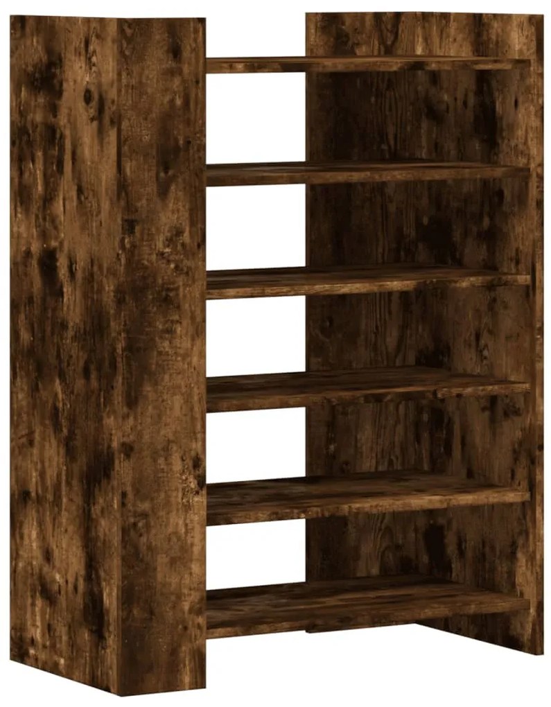 füstös tölgy színű szerelt fa cipőszekrény 74,5 x 37,5 x 100 cm
