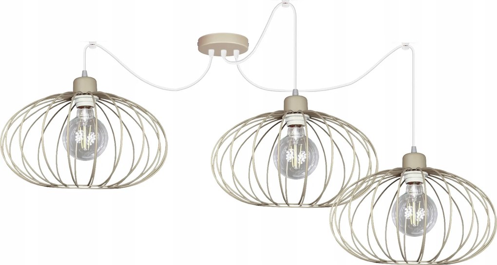 Függő lámpa nappaliba Pók Cora Bézs mennyezeti csillár led mennyezeti lámpa