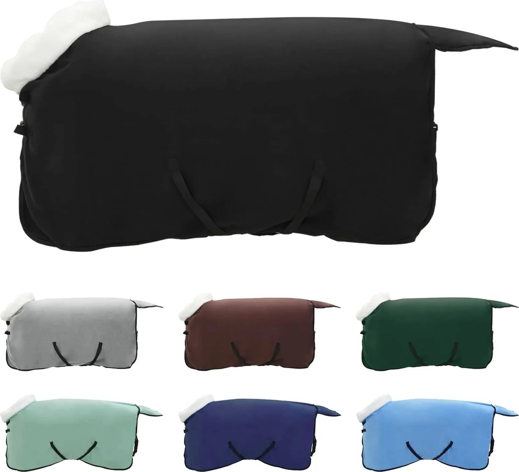 vidaXL Ló Takaró Fekete 75 cm Polár fleece