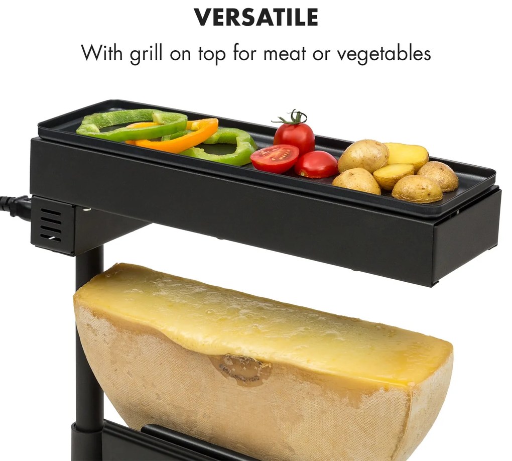 Klarstein Appenzell Peak, raclette grill, 1000 W, termosztát kapcsoló, fekete
