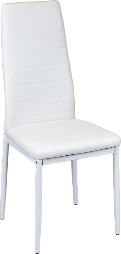 Tino NOVA Étkezőszék fehér textilbőr + fém - fehér