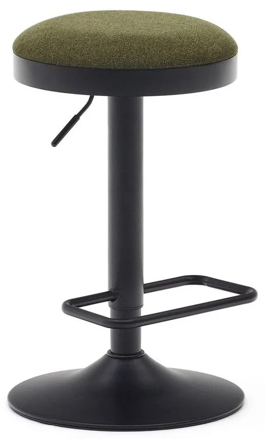 Sötétzöld kárpitozott állítható magasságú bárszék szett 2 db-os (ülésmagasság 53,5 cm) Zaib – Kave Home