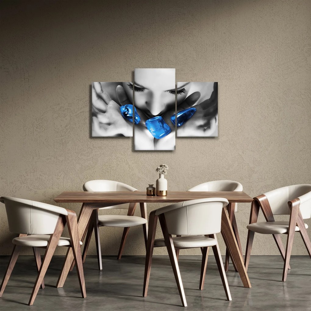 Egy nő portréja kövekkel (90x60 cm)