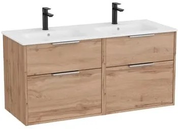 Roca Optica fürdőszobai szekrény dupla mosdóval 120x58x45,5 cm tölgy OPT1202ZO