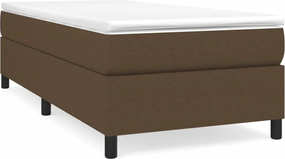 vidaXL sötétbarna szövet rugós ágy matraccal 100 x 200 cm
