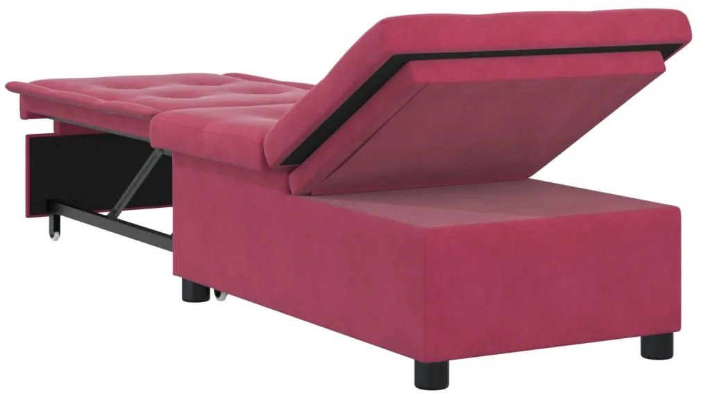 Kanapéágy bordó 67 x 194 x 38 cm Bársony