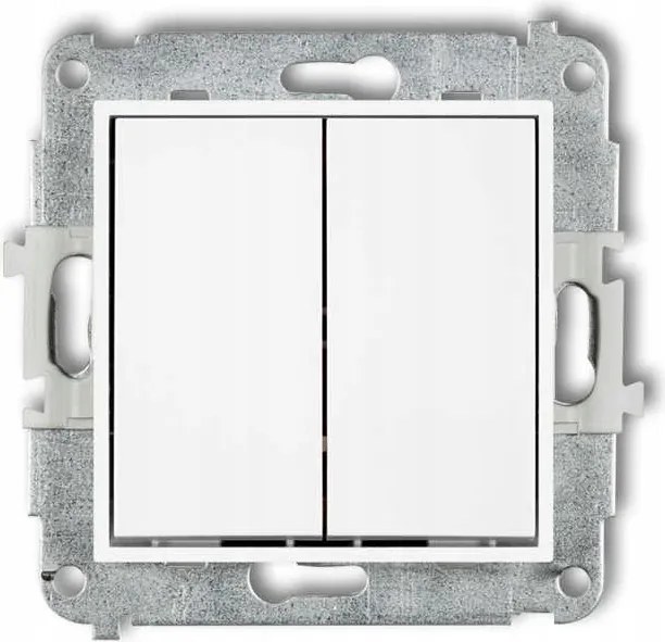 Lépcsőkapcsoló dupla fehér, piktogramok nélkül Mini Karlik