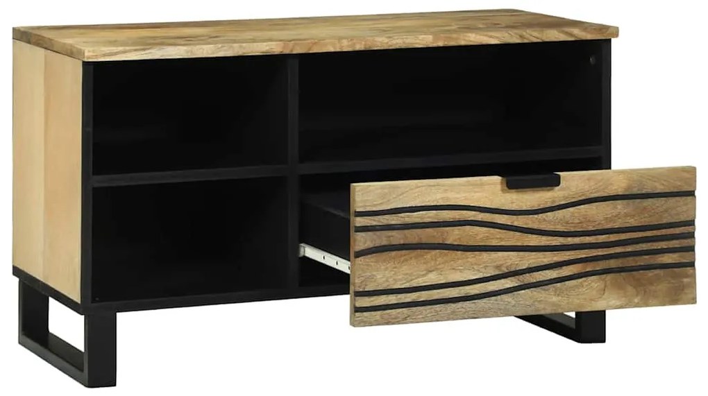 Média tároló szekrény Barna 80 x 33.5 x 46 cm tömör mangófa