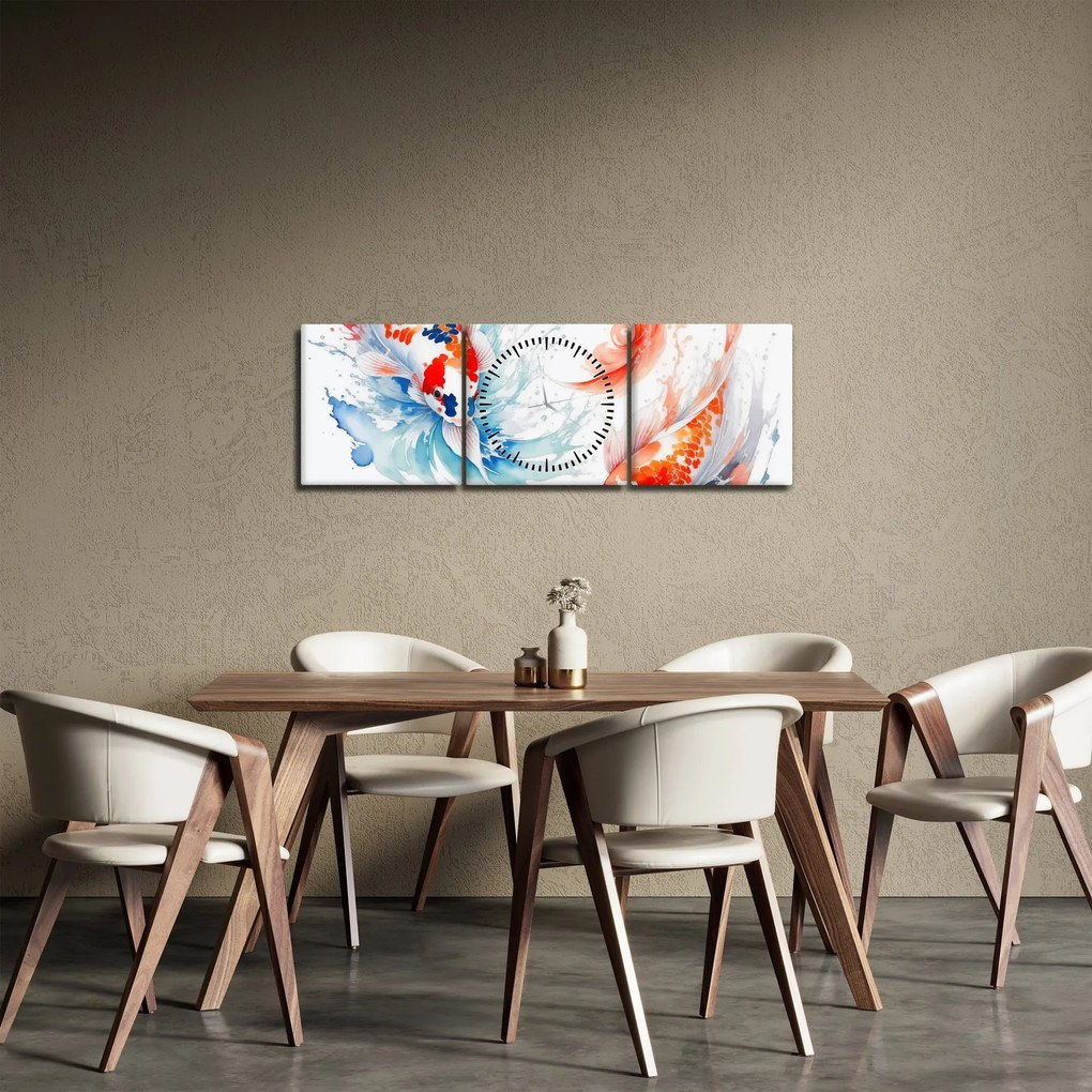 Kép - Halak (órával) (90x30 cm)