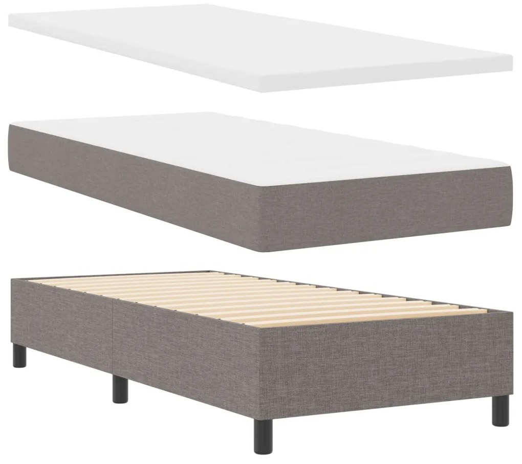 Box Spring Ágy Matraccal és Pad Taupe 90x190 cm Szövet