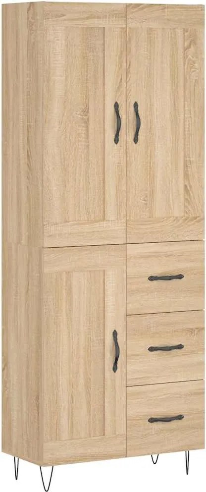 vidaXL sonoma tölgy szerelt fa magasszekrény 69,5 x 34 x 180 cm