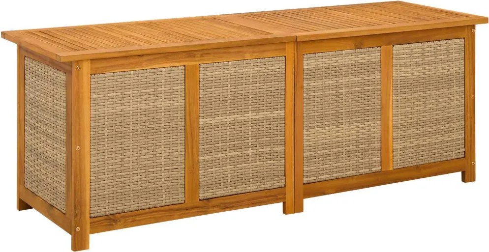 vidaXL Kerti Tároló Doboz 185 L Tömör Akácfa 150 x 50 x 56 cm Bézs