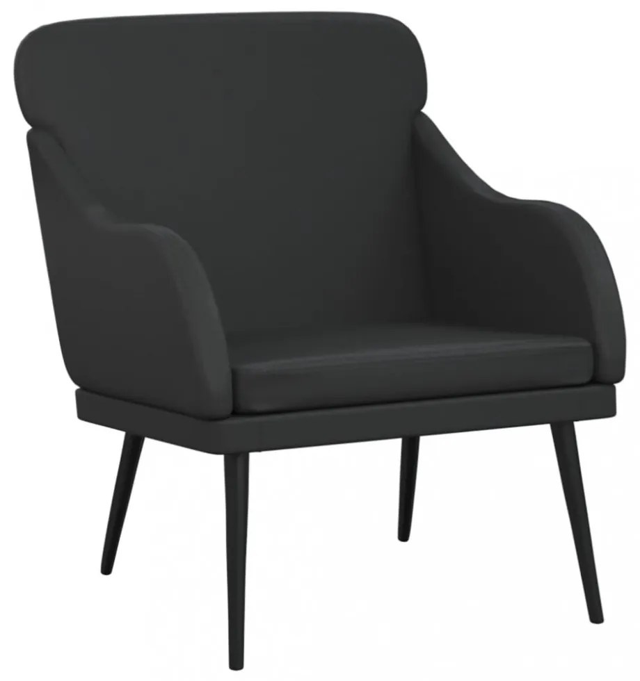 fekete műbőr fotel 63 x 76 x 80 cm