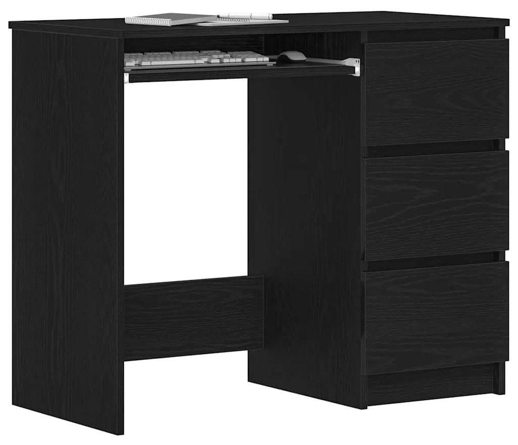 fekete tölgy forgácslap íróasztal 90 x 45 x 76 cm