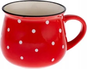 Kerámia pöttyös bögre 770 ml Piros Ajándék