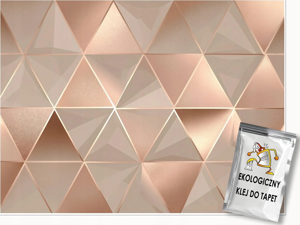 Fotótapéta Absztrakt 3D Rózsaszín Arany Falra Hálószoba Nappali 250x175