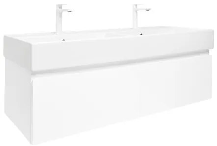 SAT B-WAY Fürdőszobaszekrény mosdóval 119x30x45 cm fehér fényes BWAY120WU2BB