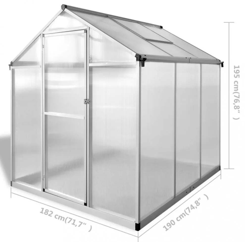 megerősített alumínium melegház 3,46 m²
