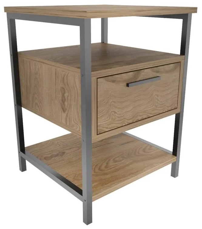 Éjjeliszekrény Alba - Black, Oak