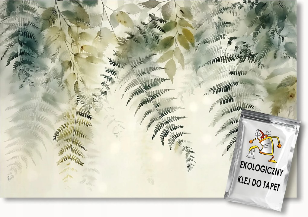 Fotótapéta Flizelina Grafika Levelek Zöld Páfrány Erdő Természet 400x280 ragasztó