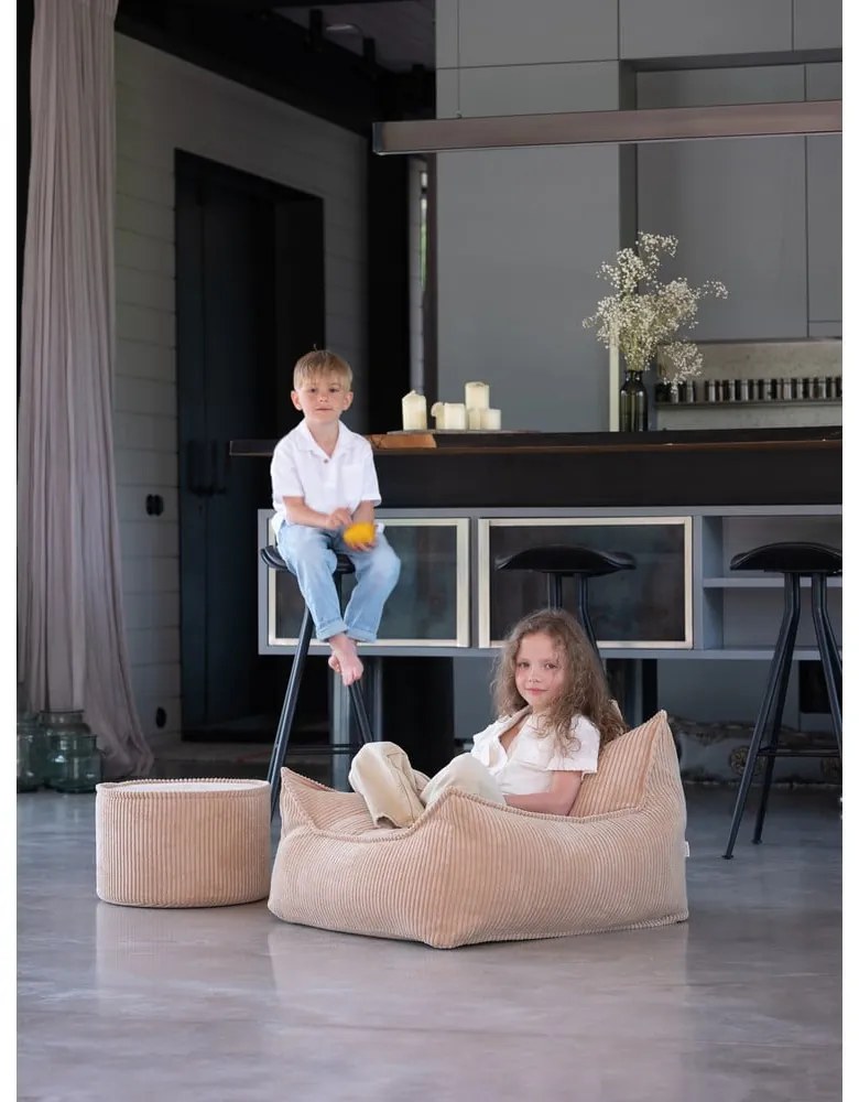 Világosbarna kordbársony gyerek babzsákfotel Chair – Wigiwama