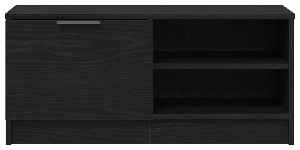 TV Szekrény 2 db Fekete Tölgy 80x35x36,5 cm Feltárt Fa