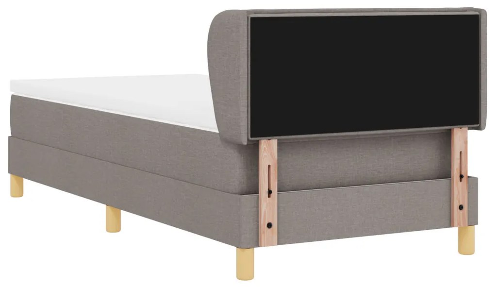 Boxspringágy matraccal, világosszürke, 80x200 cm, textil