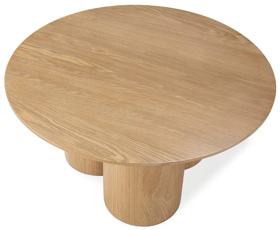 Natúr színű kerek dohányzóasztal tölgyfa dekorral ø 80 cm Lua – MOME